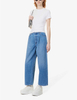 Slim Straight-leg Jeans loose blue high-waisted snowflake wash jeans for women