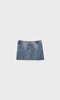 Low Rise Blue Denim Pleated Skirt Denim Mini Skirt