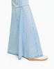 High-waisted Extra Long Denim Skirt with Ruffles