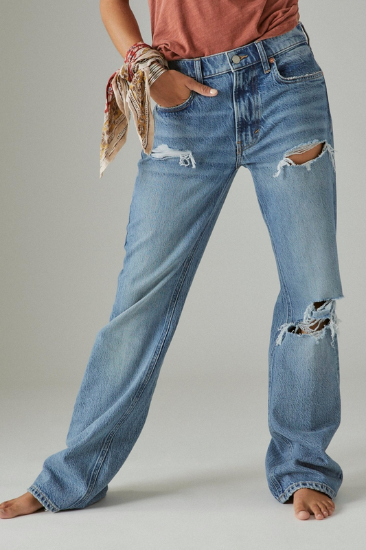  Light Blue Summer Ripped Straight Slim-fit Women's Jeans