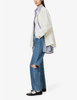 New Slim fit straight-leg blue snowflake wash jeans for women