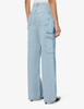 Light blue loose straight leg high-waisted Big Pocket Cargo Pants denim overalls for women