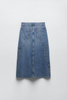 Fashion Women's Skirt Blue Cargo Pockets Skirt