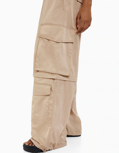 Twill Women's Wide-leg Pants Cargo Pants 