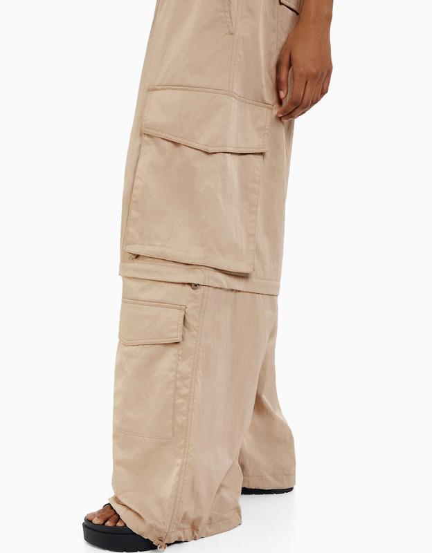 Twill Women's Wide-leg Pants Cargo Pants 