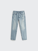 Light wash ripped denim pants for children