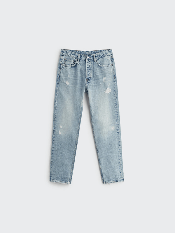 Light wash ripped denim pants for children