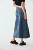 Fashion Women's Skirt Blue Cargo Pockets Skirt