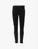 Comfortable slim high-waisted black cargo jeans for women