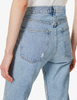 Skinny Slim straight leg light blue high-waisted ripped womens' jeans