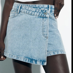  Summer Women's Denim Shorts Asymmetrical Waist Skirt Pants