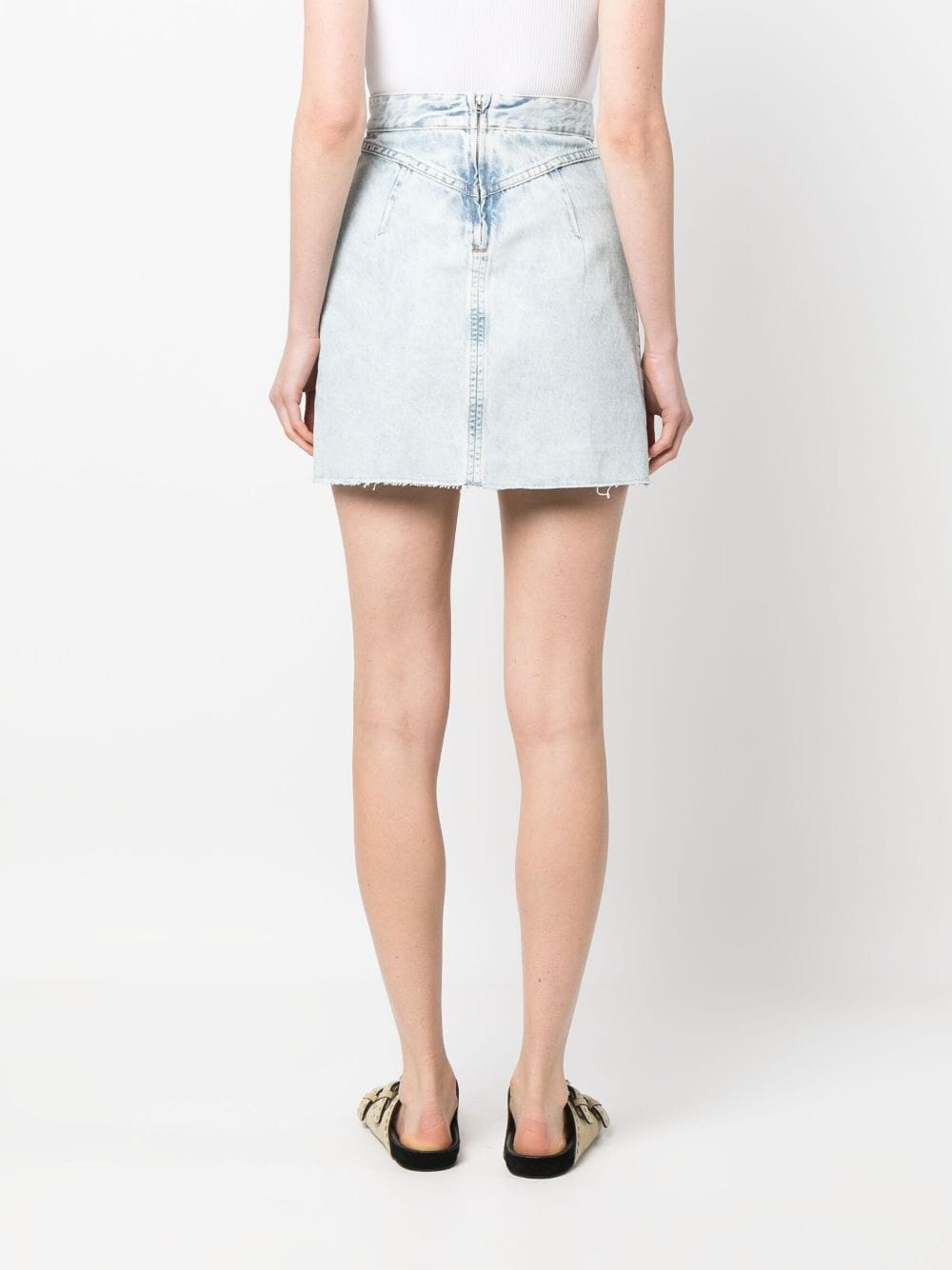 Raw Hem Asymmetrical Design light blue Women's Skirt 