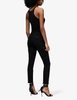 Comfortable slim high-waisted black cargo jeans for women