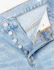 Vintage loose casual light blue wash ripped mid-waist denim nine-point pants