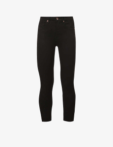 Stylish black slim skinny high-waisted cotton womens jeans