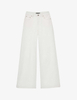 Custom White High-waisted Wide-leg Pants for Women