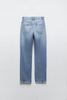 Classic wash blue high-waisted baggy wrap hip denim jeans for women