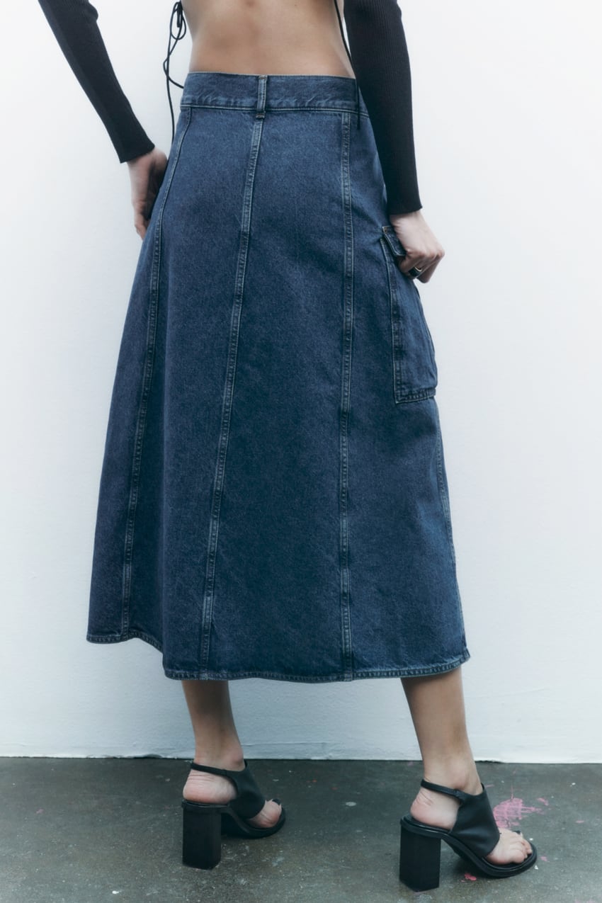 Fashion Blue Women's Long Denim Skirt Blet Skirt