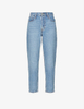 Vintage classic mid-rise Loose fit slim light blue wash jeans for women