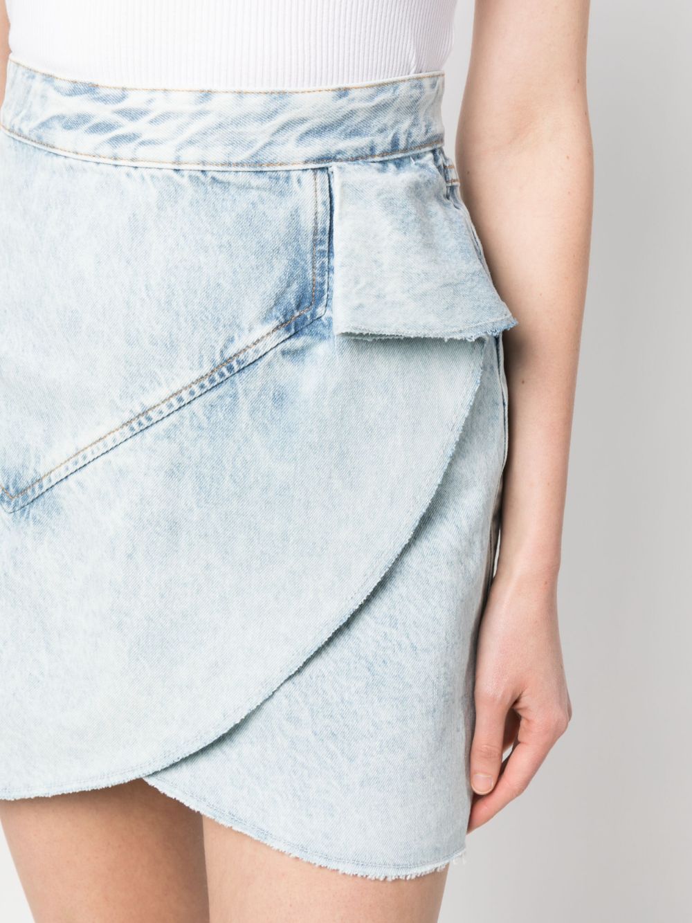 Raw Hem Asymmetrical Design light blue Women's Skirt 