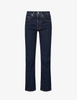 Vintage classic mid-rise dark blue skinny jeans for women