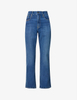 Stylish skinny high-waisted baggy slim blue denim jeans for women