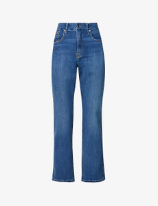 Stylish skinny high-waisted baggy slim blue denim jeans for women