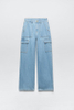 Straight-leg Jeans Light Blue Cargo Pants Women Jeans 