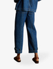 Fashionable loose skinny straight leg high-waisted blue jeans for women