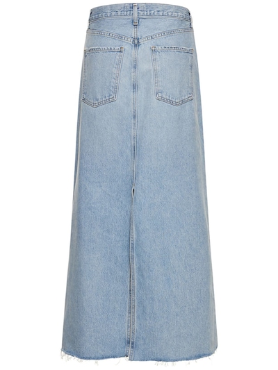 Fashion Light Blue Women's Super Long Denim Dress