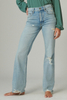  Light Blue Summer Ripped Flared Slim-fit Women's Jeans