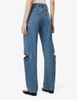 New Slim fit straight-leg blue snowflake wash jeans for women