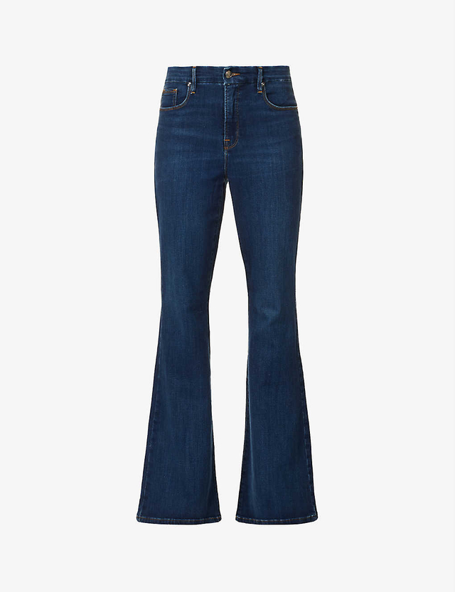 Fashion new high-waisted slim-fit blue girl jeans flare