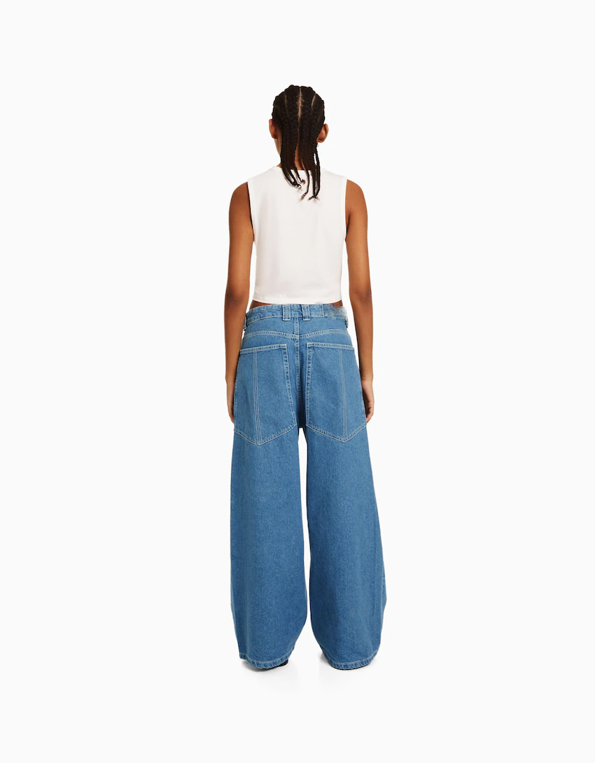  Light Blue Straight-leg Jeans Low-rise Women Jeans