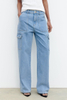 Straight-leg Jeans Light Blue Cargo Pants Women Jeans 