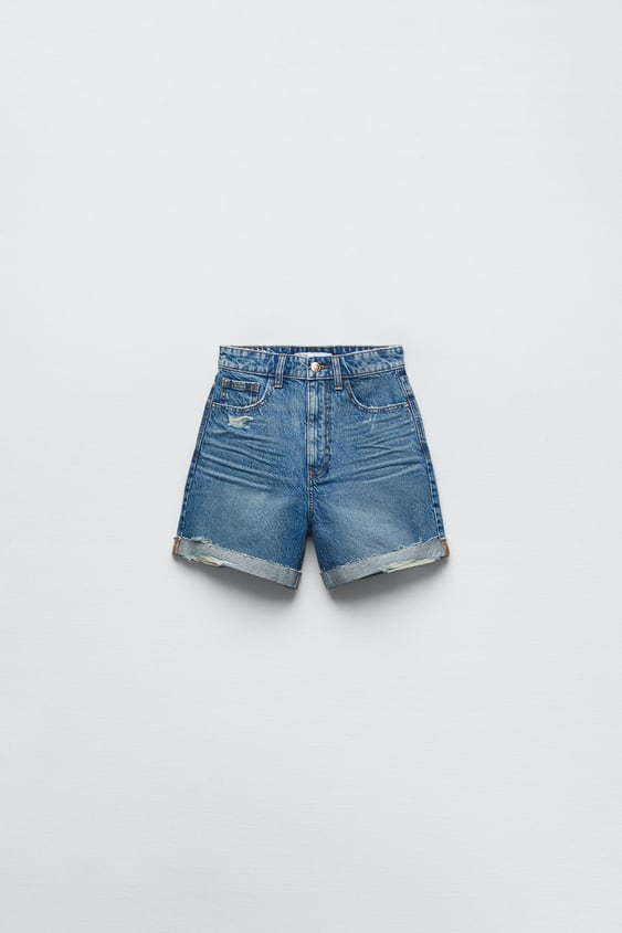  Summer Vintage Color Rolled Foot Shorts Women's Denim Shorts 