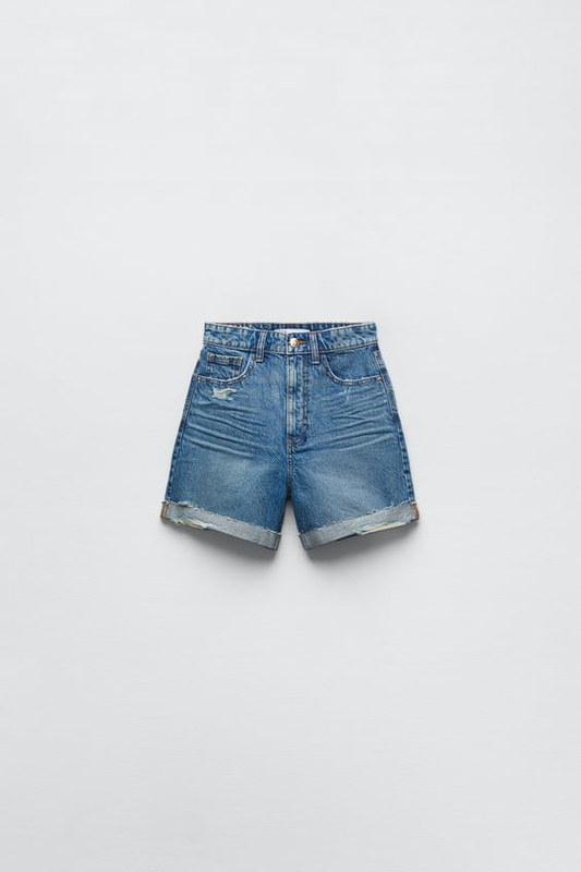  Summer Vintage Color Rolled Foot Shorts Women's Denim Shorts 