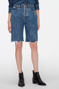 New Popular Summer Women's Denim Ripped Blue Medium Shorts