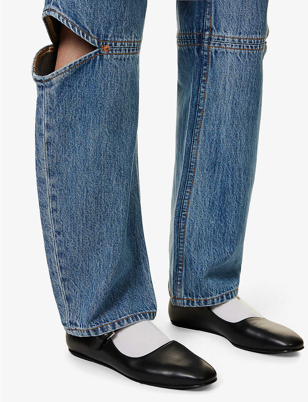 New Slim fit straight-leg blue snowflake wash jeans for women