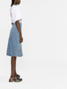 Fashion wash blue patchwork A-line denim skirt for women