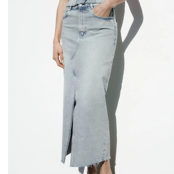 Fashion Women's Skirt Vintage Color Front Split Denim Skirt