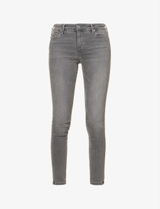Fashion Stylish Skinny slim mid-rise grey jeans for women
