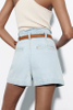  Summer Women's Denim shorts with elastic lace waist and square pocket