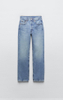 Classic wash blue high-waisted baggy wrap hip denim jeans for women