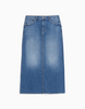 Classic High-waisted Normal Denim light blue loose comfortable Long women Skirt