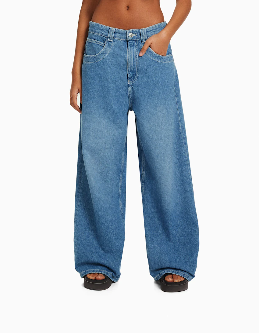  Light Blue Straight-leg Jeans Low-rise Women Jeans