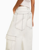 Fashionable low-rise loose straight leg women's wide-leg pants white cargo Denim Jeans for women