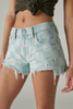 New Fashion Summer Women's Denim Light Blue Checkerboard Grain Shorts