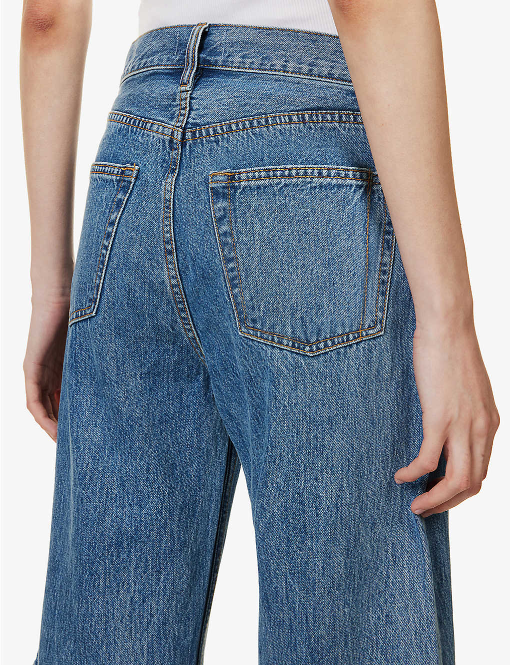 New Slim fit straight-leg blue snowflake wash jeans for women