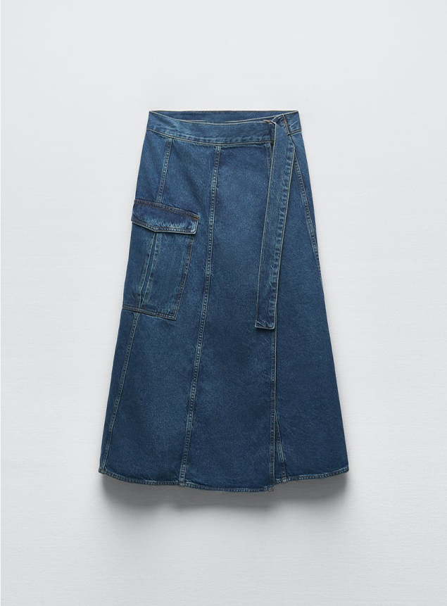 Fashion Blue Women's Long Denim Skirt Blet Skirt